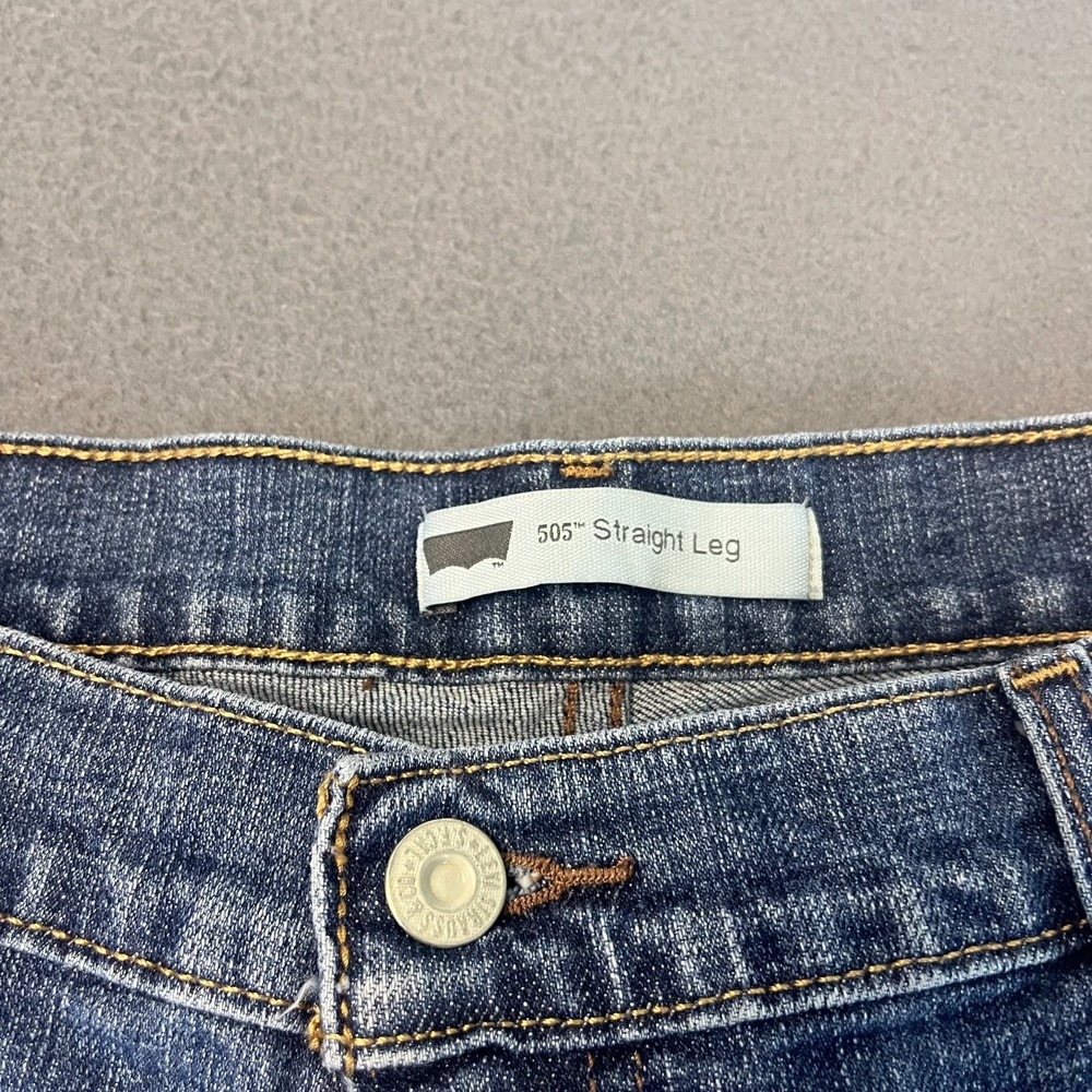 Levi's 505 Womens 16 Jeans Blue Denim Faded Wash Straight Leg Mid‎ Rise Y2K VTG - Picture 4 of 9